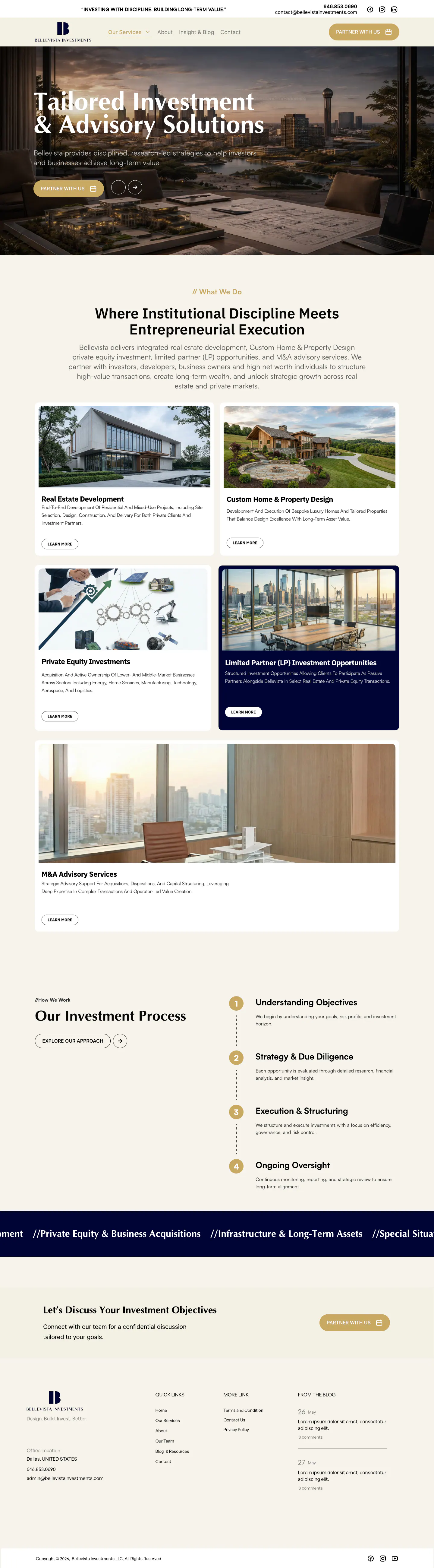 Bellavista Investments Our Services page