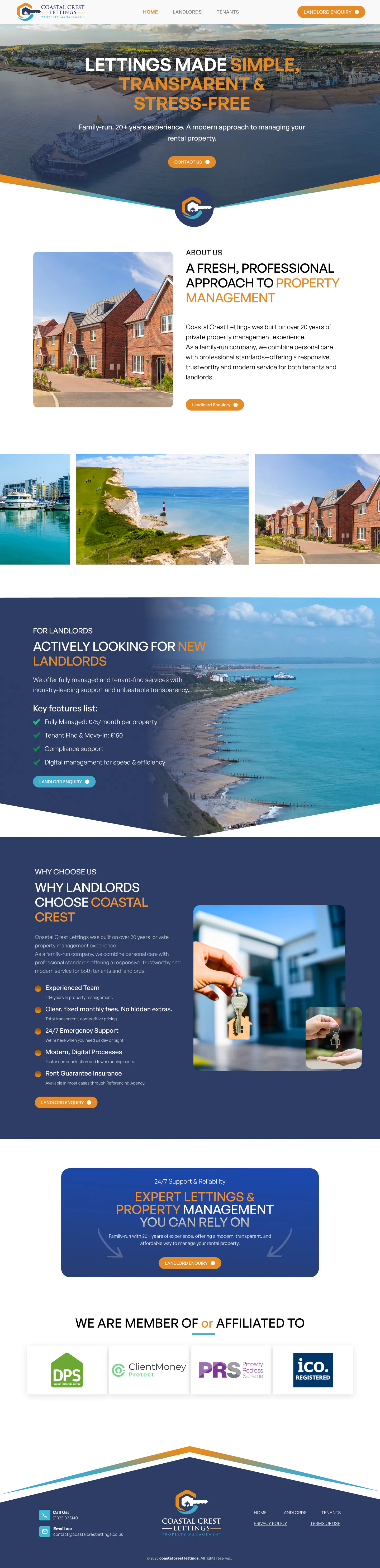 Coastal Crest Lettings Home page