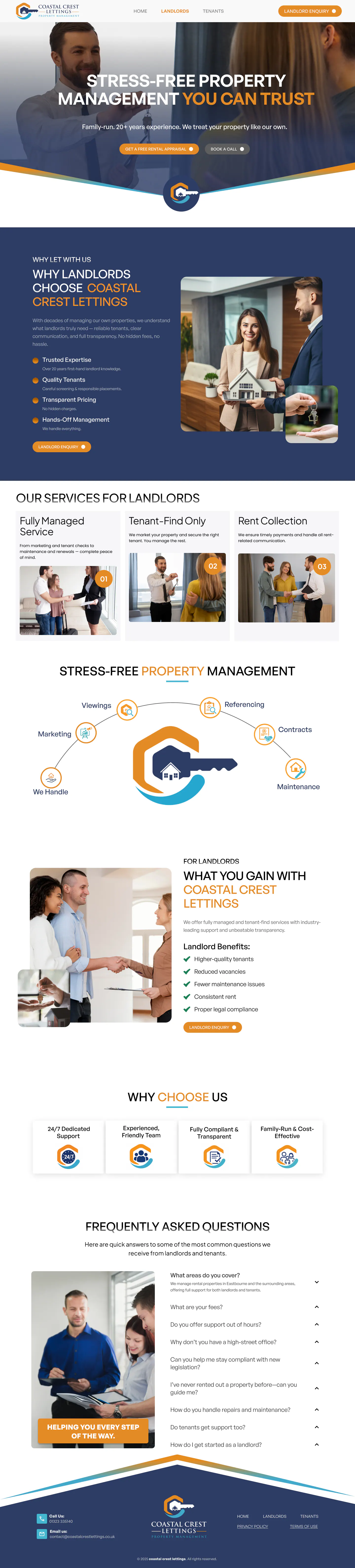 Coastal Crest Lettings Landlords page