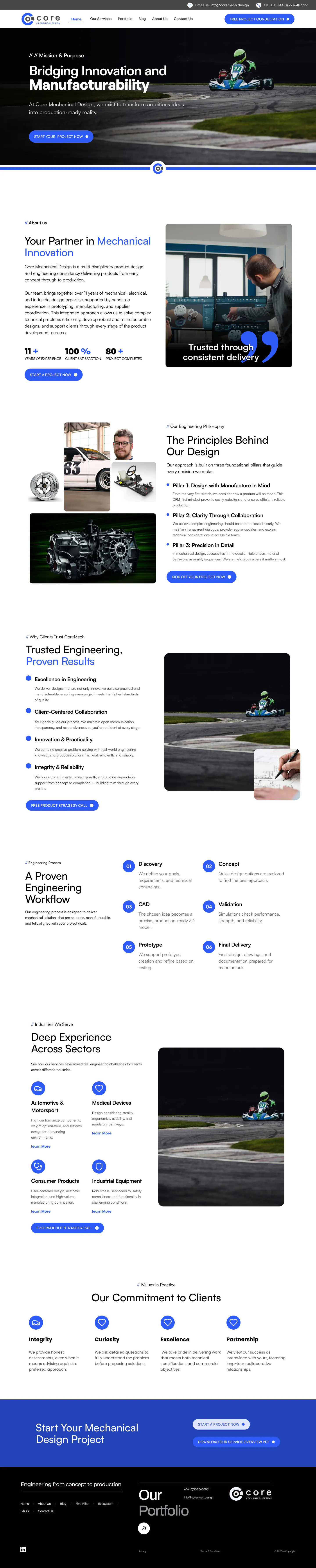 Core Mechanical Design About Us page