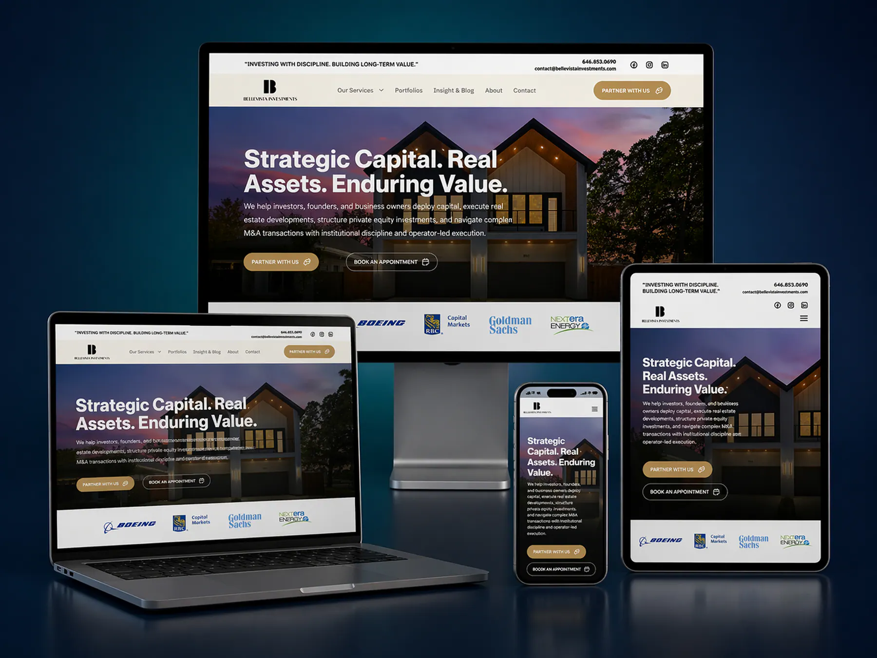 Bellavista Investments website on desktop and mobile