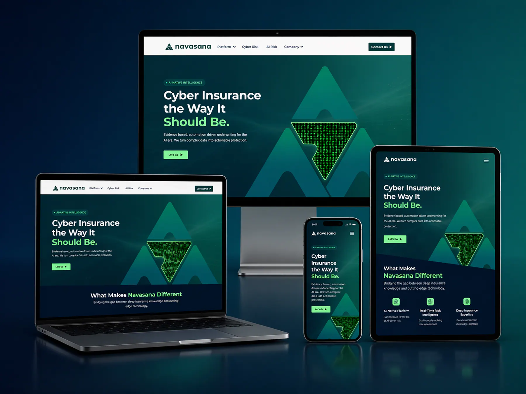 Navasana website on desktop and mobile