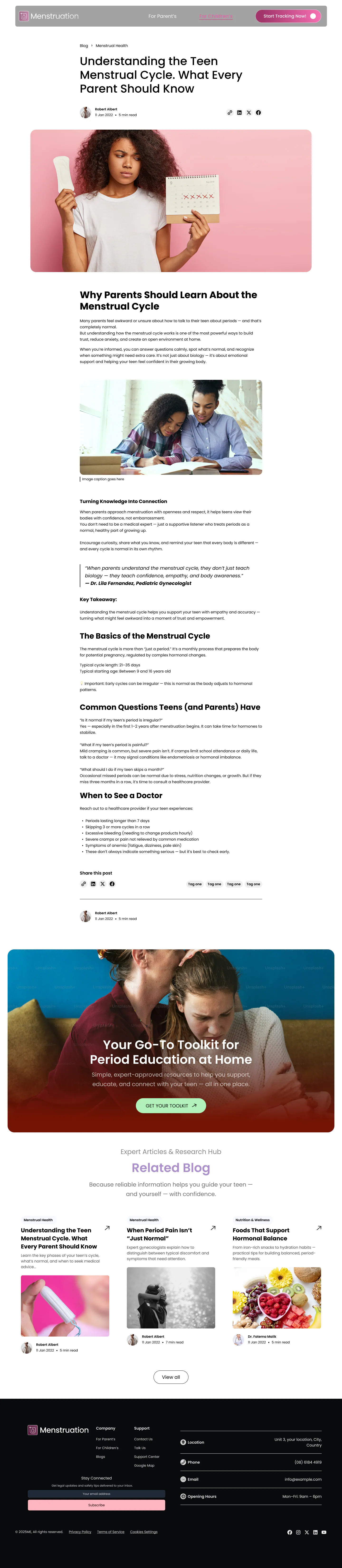 Menstruacion Blog Article page