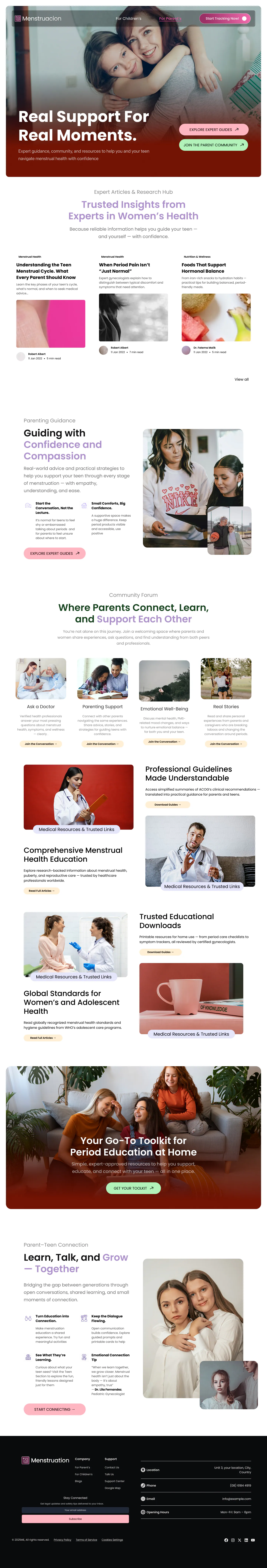 Menstruacion Parent Home page