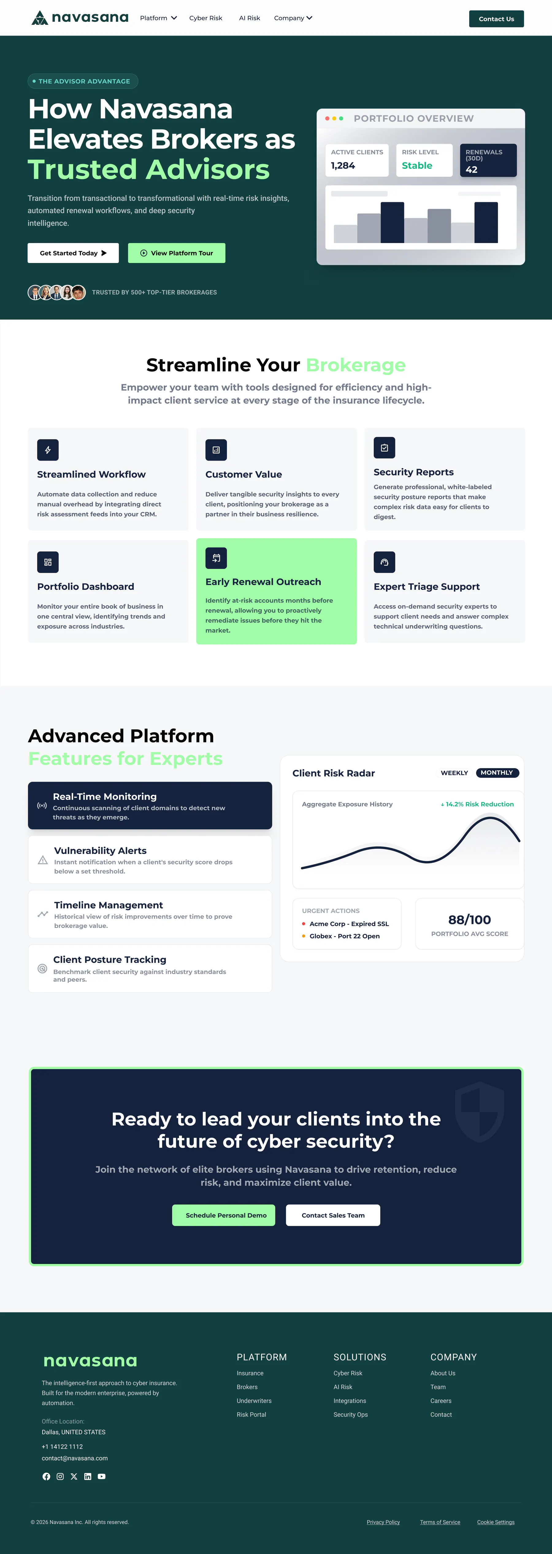Navasana Broker page